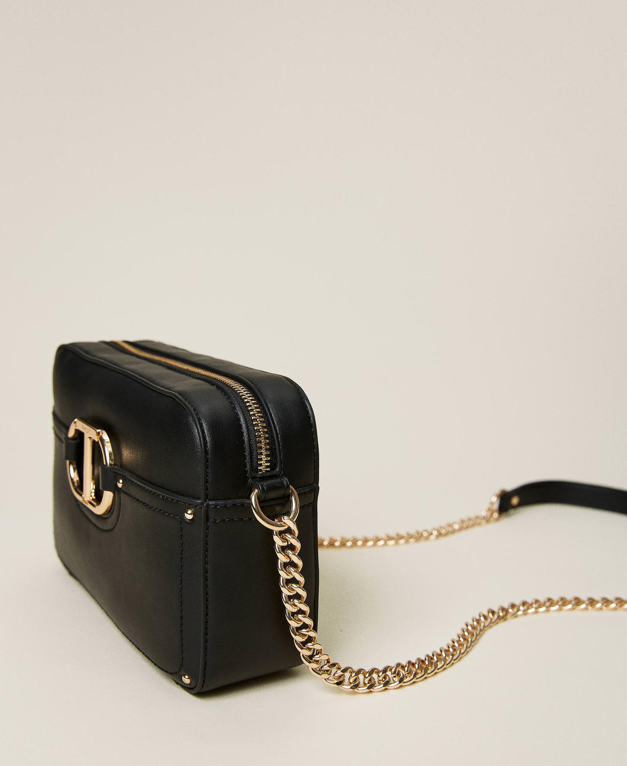 Shoulder bag with pocket and logo