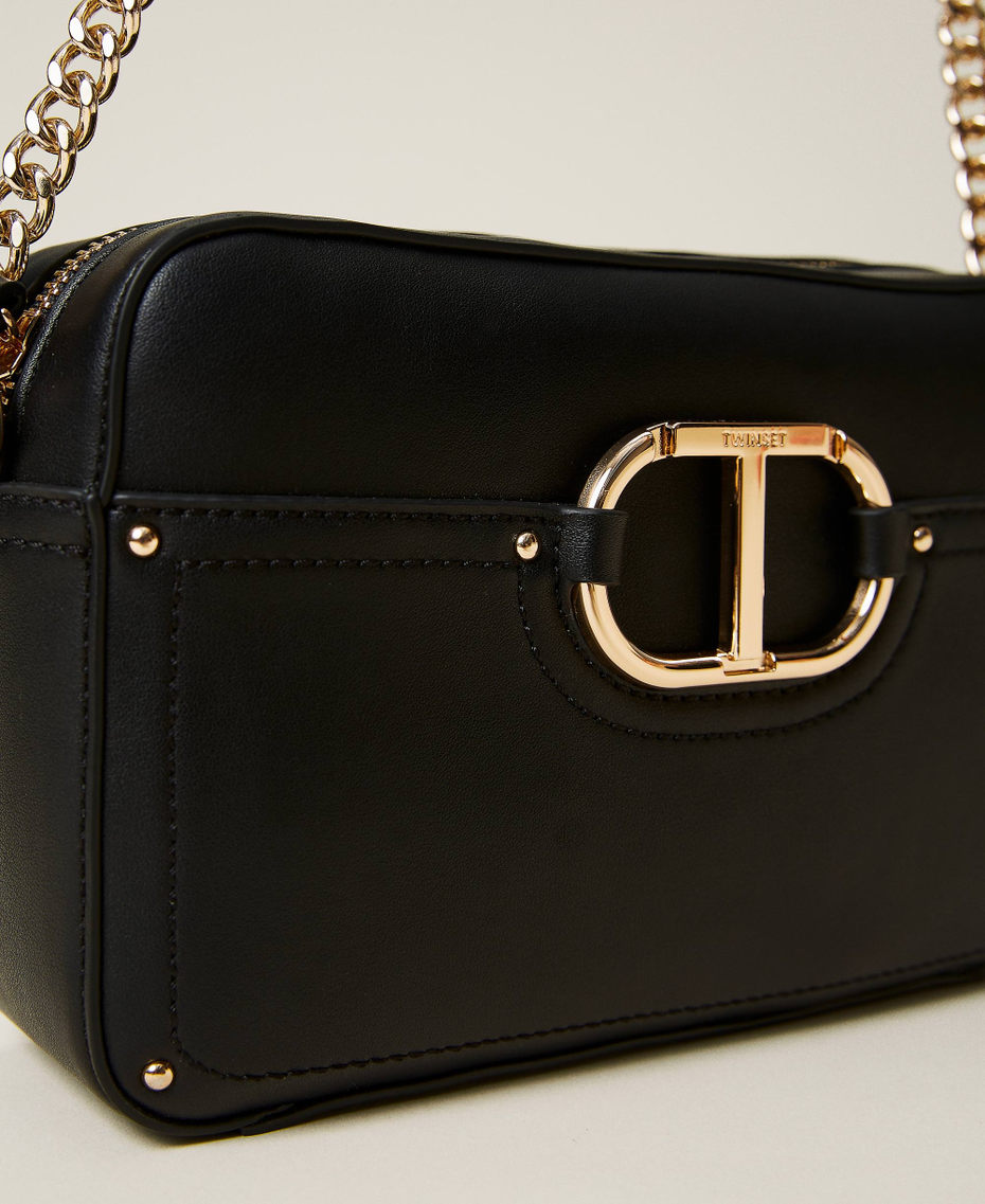 Shoulder bag with pocket and logo