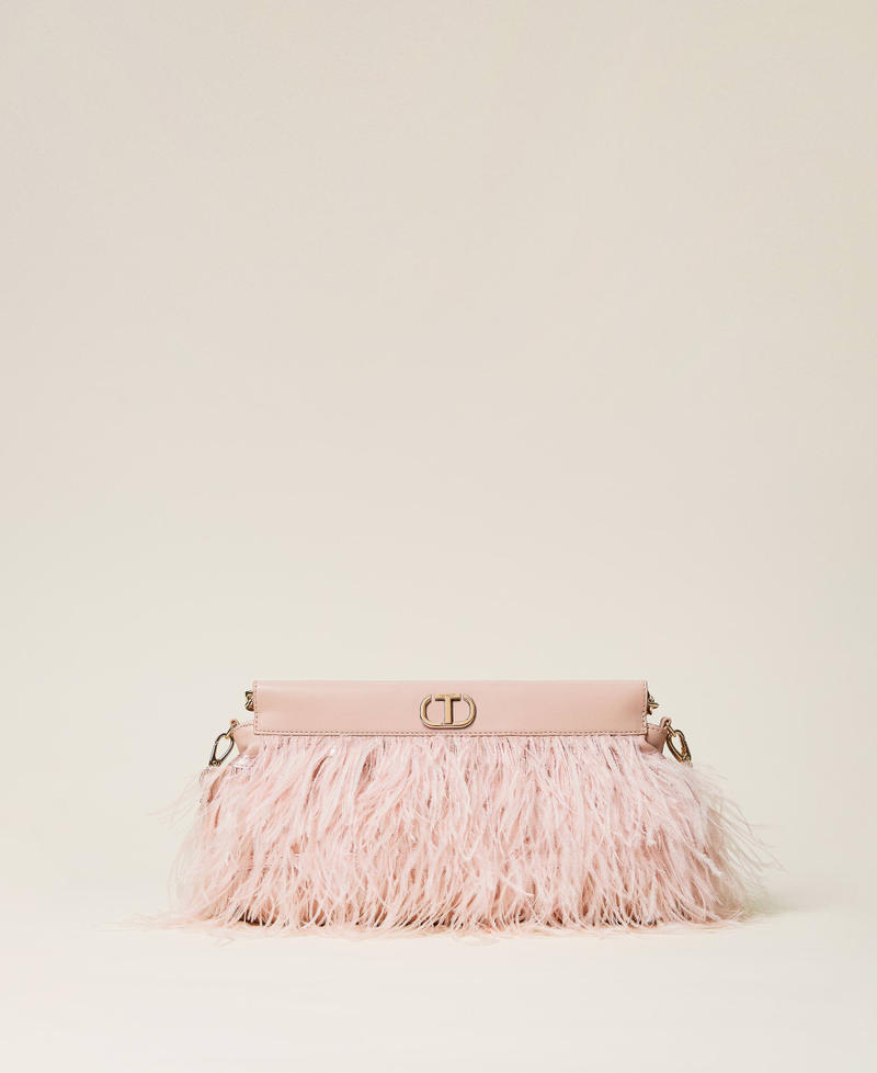 Clutch bag with feathers Parisienne Pink Woman 222TB7400_00714_03