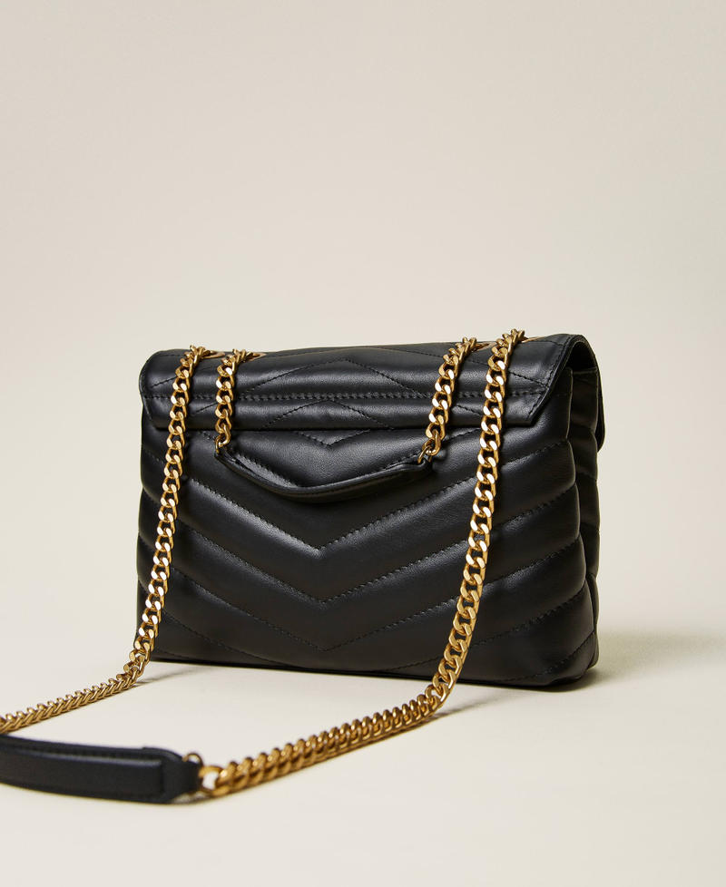 バッグ Unborn leather chain shoulder bag Sugar Skull Day of the Dead Cross Bone Rock Metallic Purse