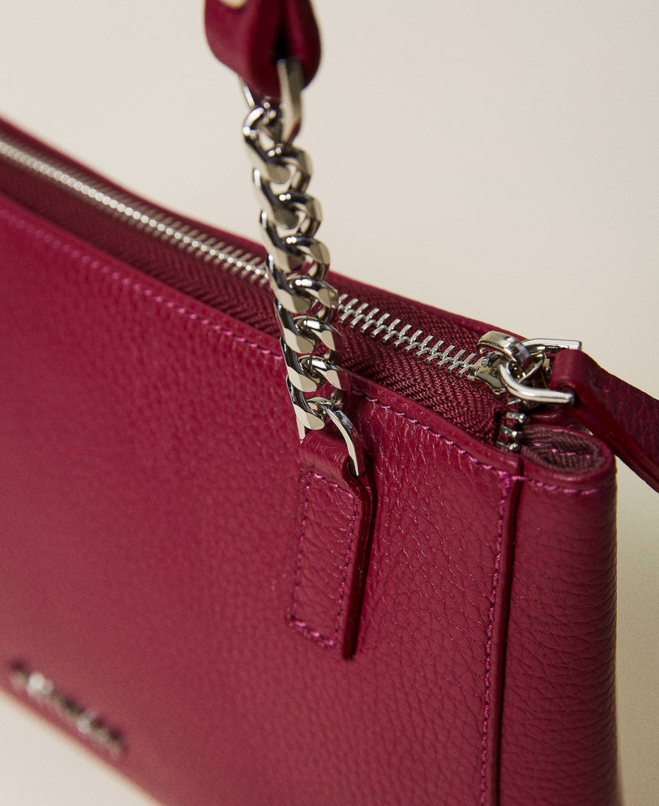 Sac à bandoulière en cuir avec logo en relief