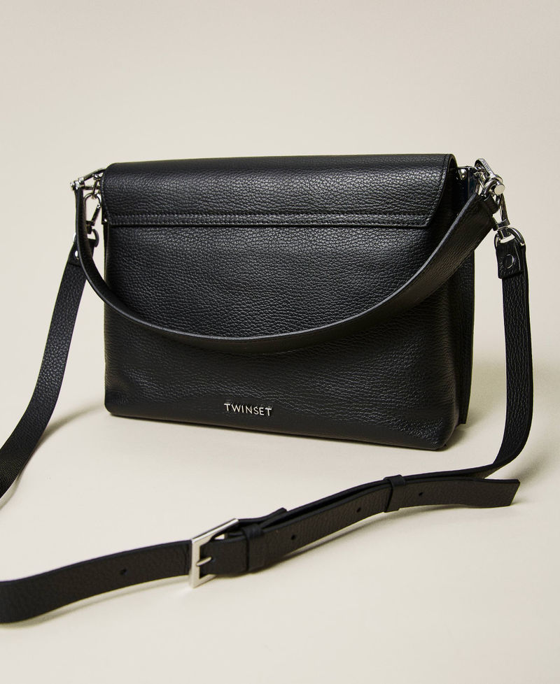 'Bisou' leather bag with flap