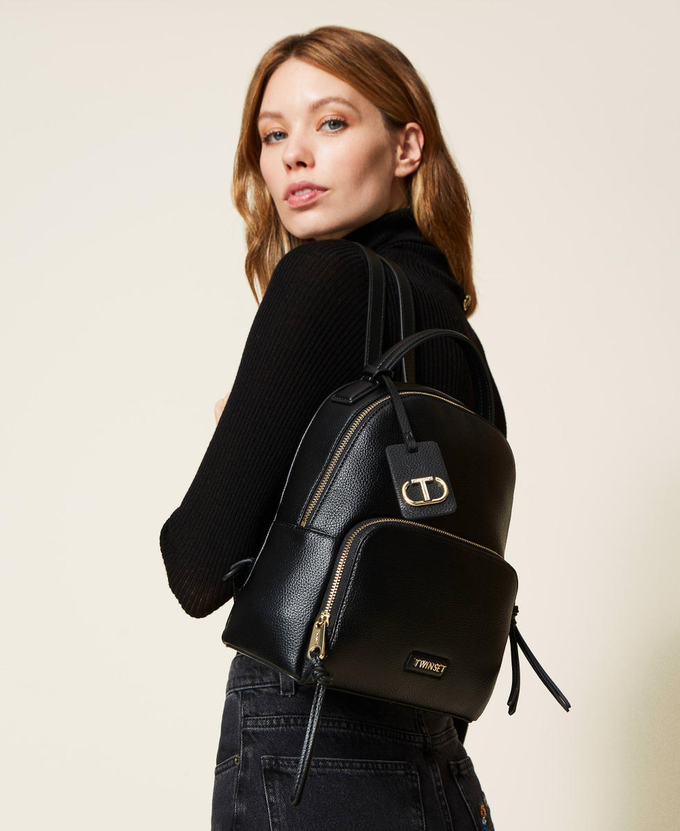 Backpack with logo tag