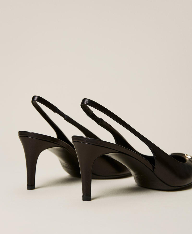 Décolleté sling back in pelle