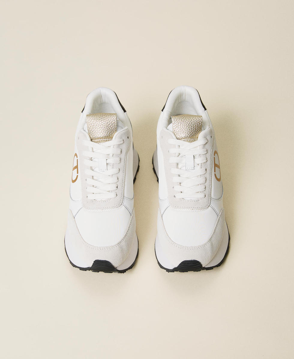 Leather trainers with logo Woman Black TWINSET Milano
