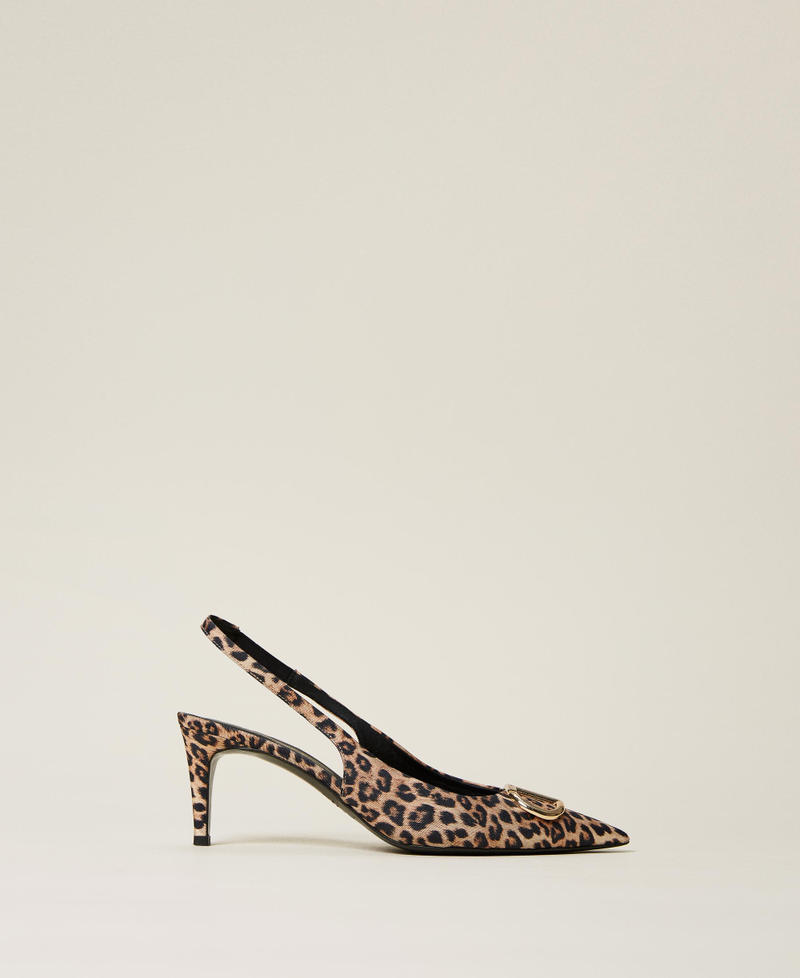 Leopard print slingback shoes store