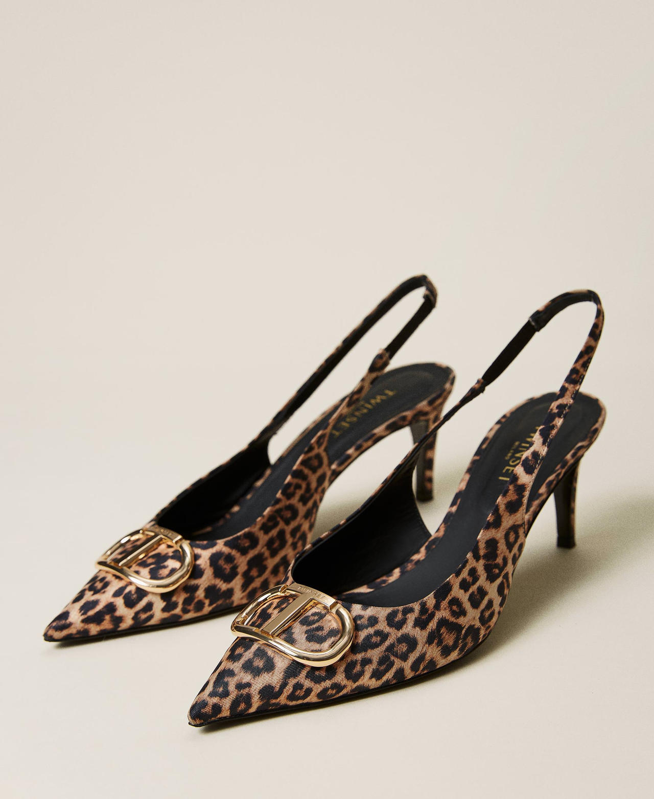 Animal print sling back court shoes Woman Patterned TWINSET Milano