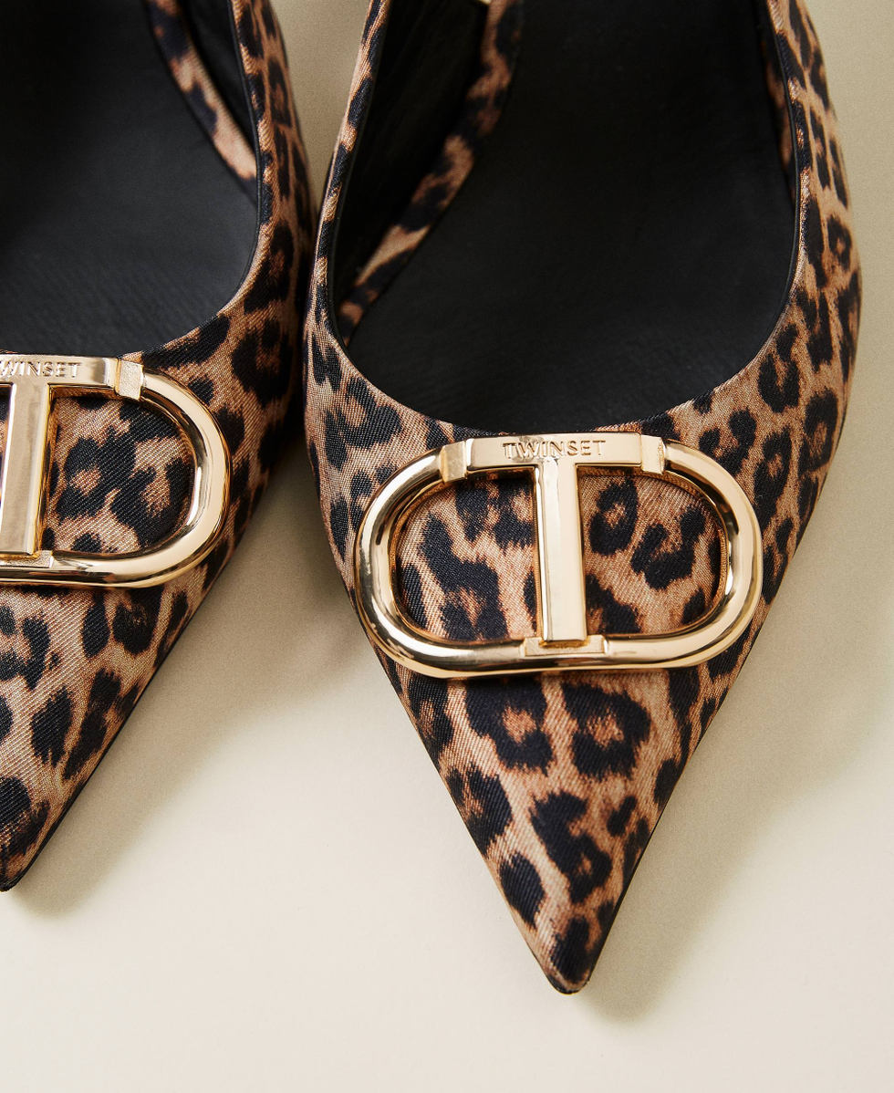Contracción siglo femenino Zapatos de salón destalonados animal print Mujer, Estampado | TWINSET Milano