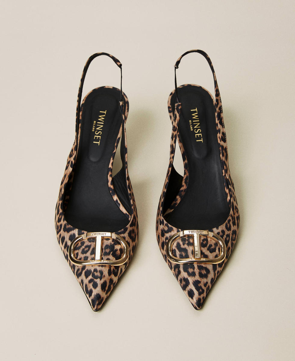 Animal print sling back court shoes Woman Patterned TWINSET Milano