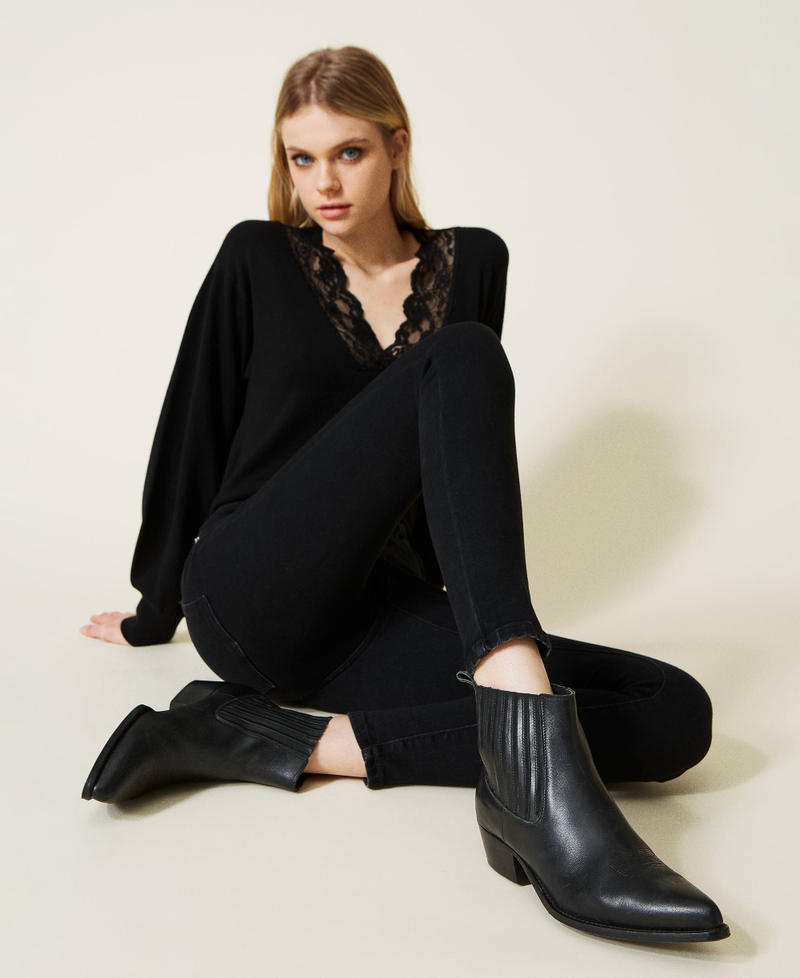 Leather Texas ankle boots