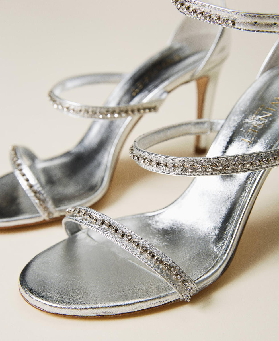 Sandali argento con strass new arrivals