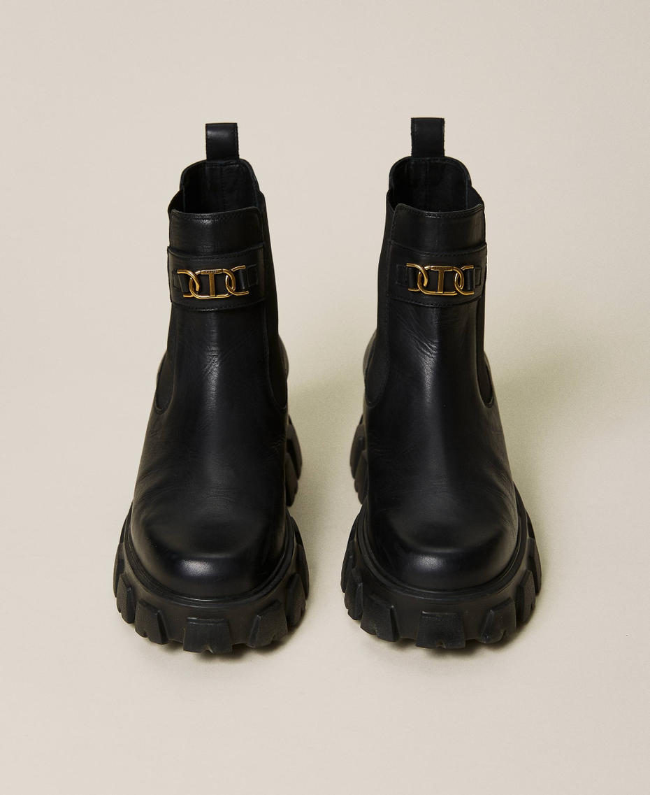 Ботинки челси с логотипом Oval T Черный женщина 222TCT120-05