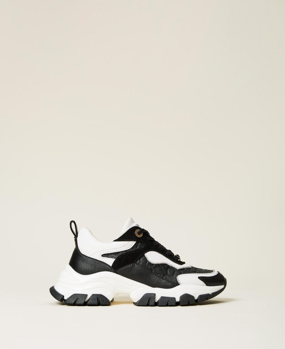 Zapatos de running con logotipo Oval T Multicolor Negro / Blanco Óptico Mujer 222TCT200-01