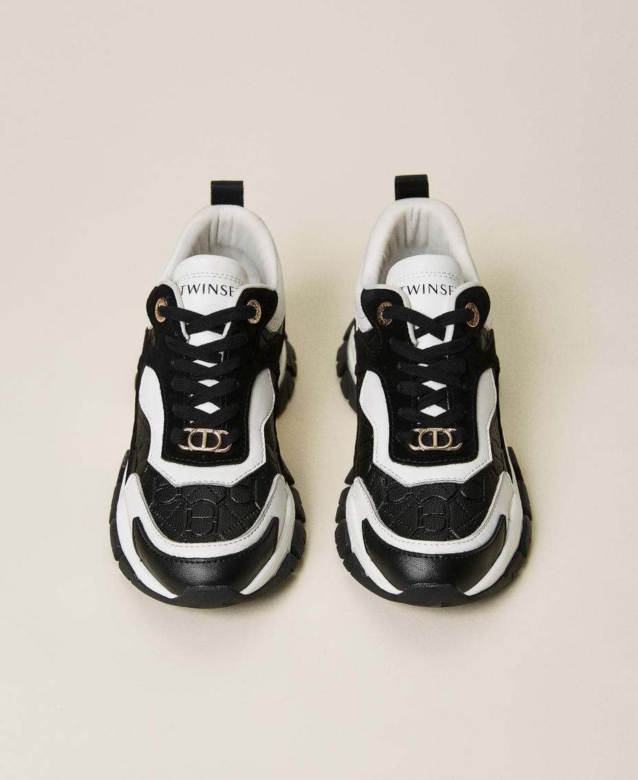 Zapatos de running con logotipo Oval T Multicolor Negro / Blanco Óptico Mujer 222TCT200-05
