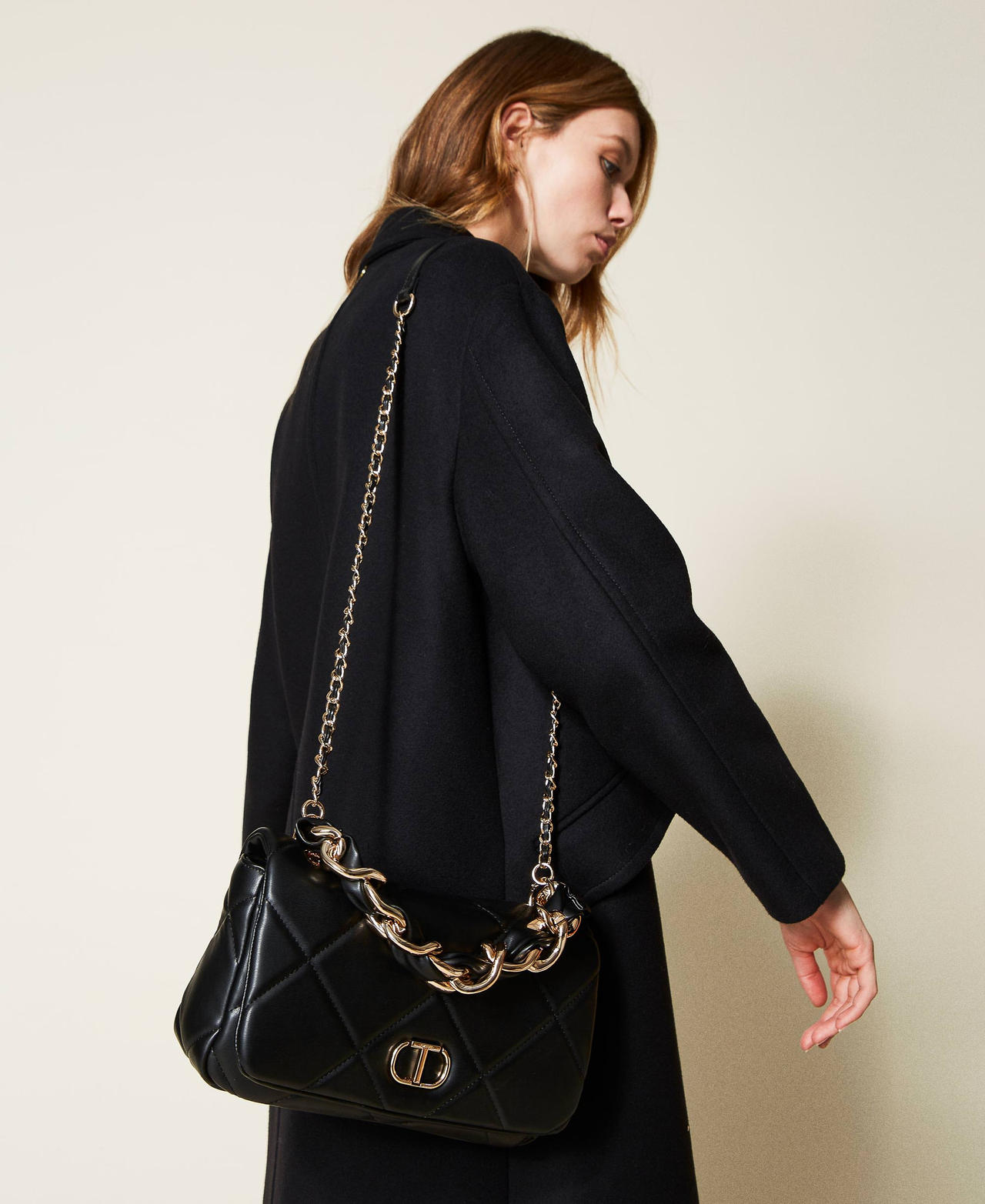 Borsa a tracolla 'Chérie' matelassé Nero Donna 222TD8020_00006_0S