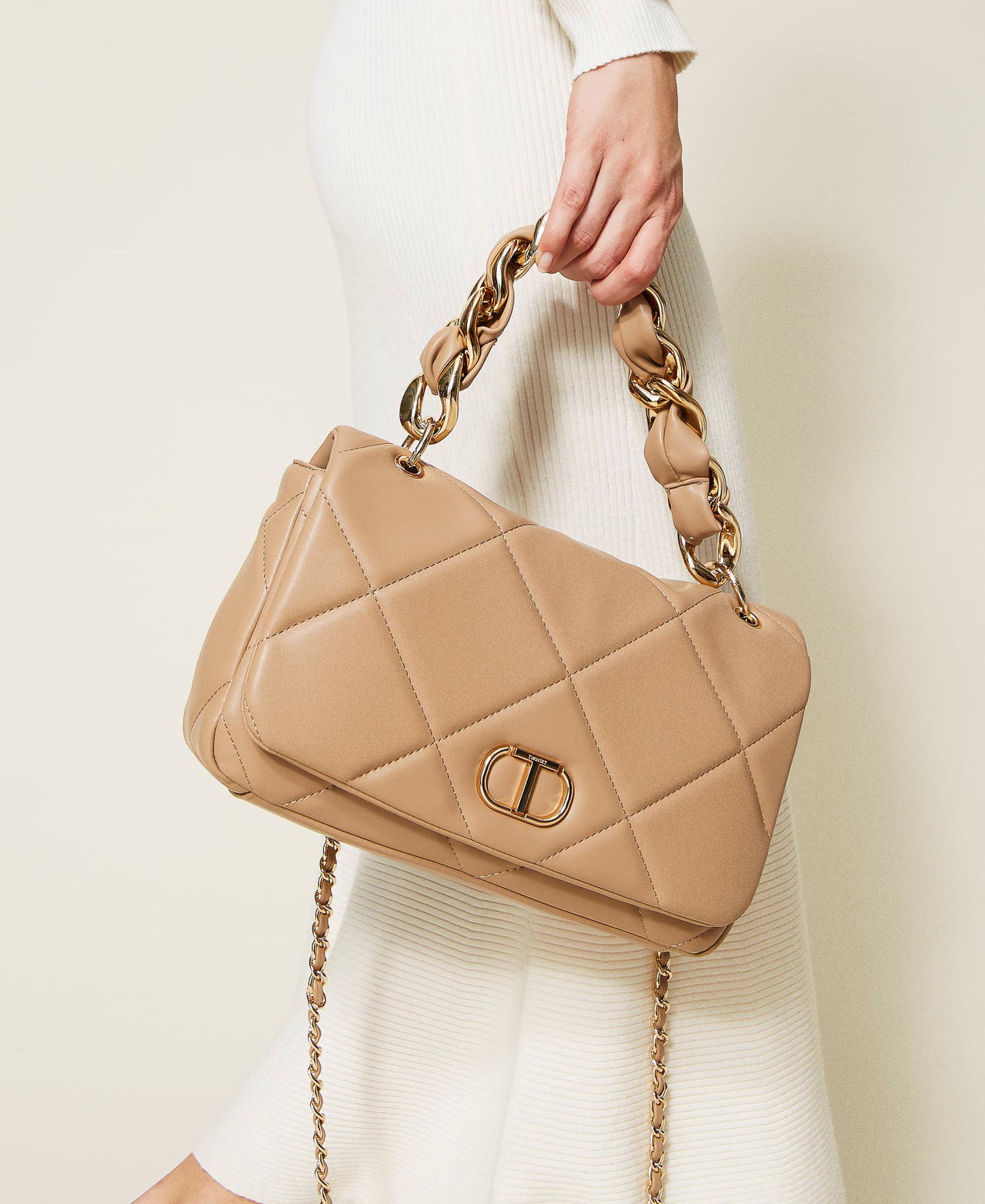 Borsa a tracolla 'Chérie' matelassé Beige "Light Wood" Donna 222TD8020_10017_0S