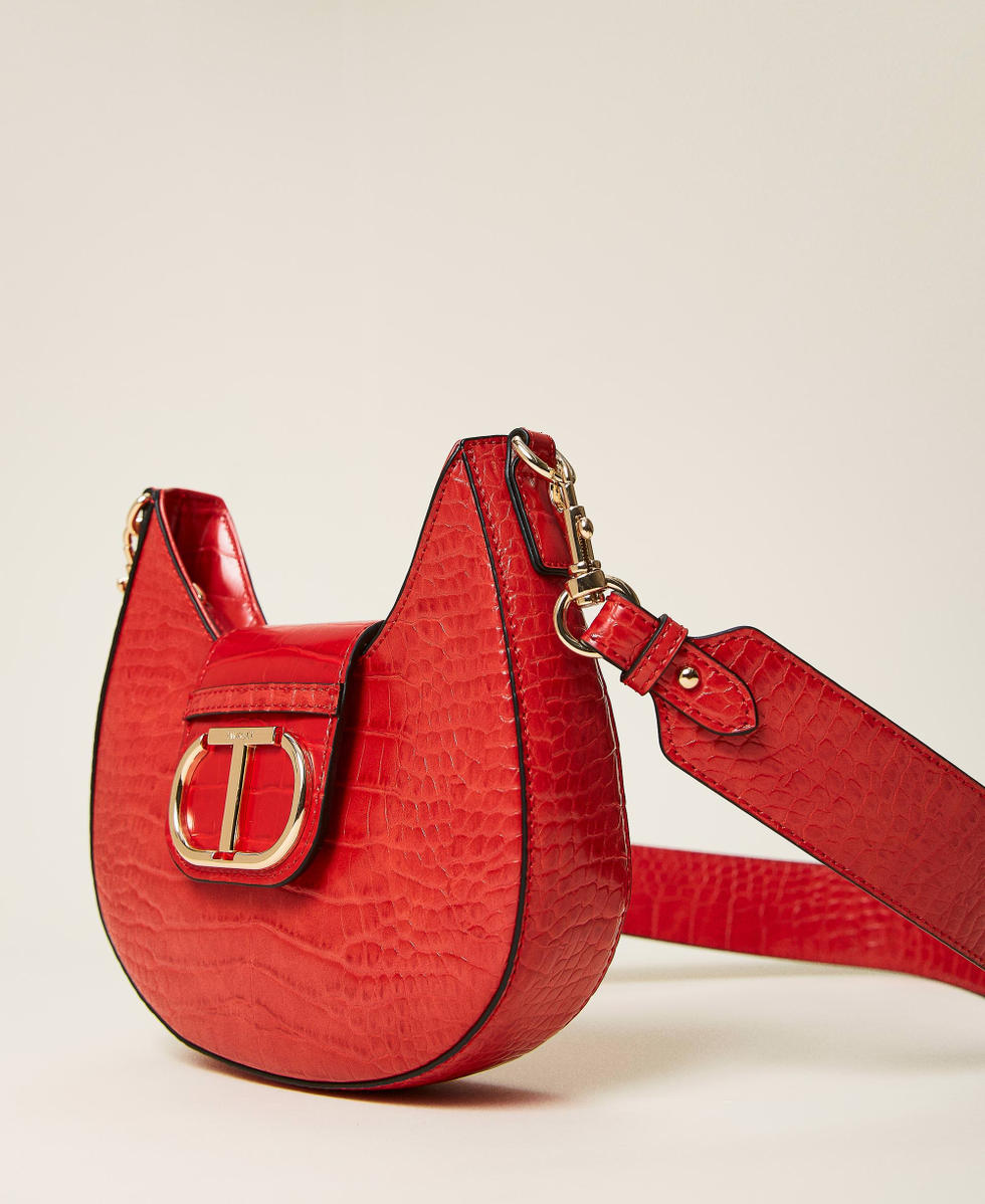 Sac bandouliere croco rouge top