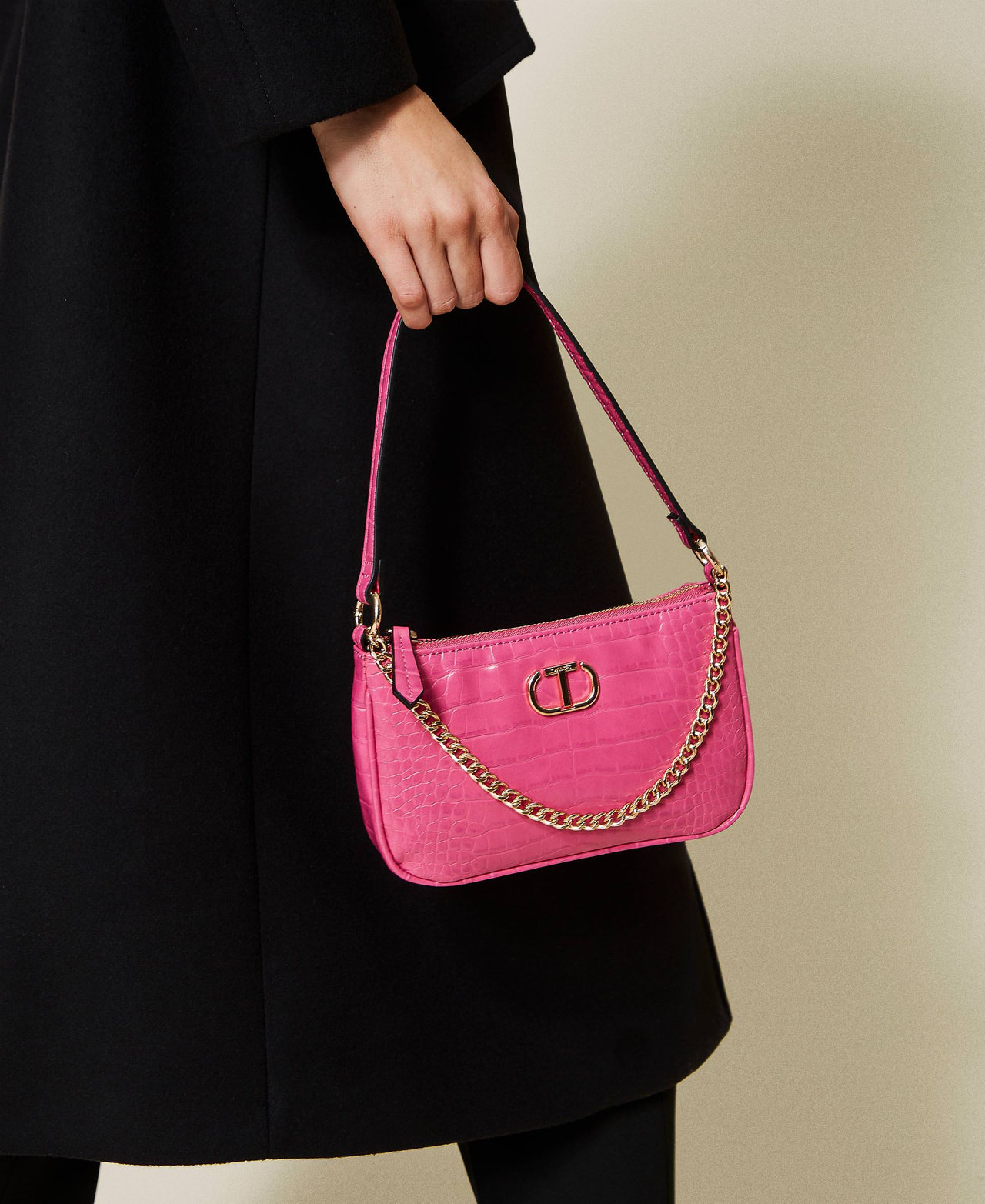 Borsa 'Petite' con tracolla a stampa cocco