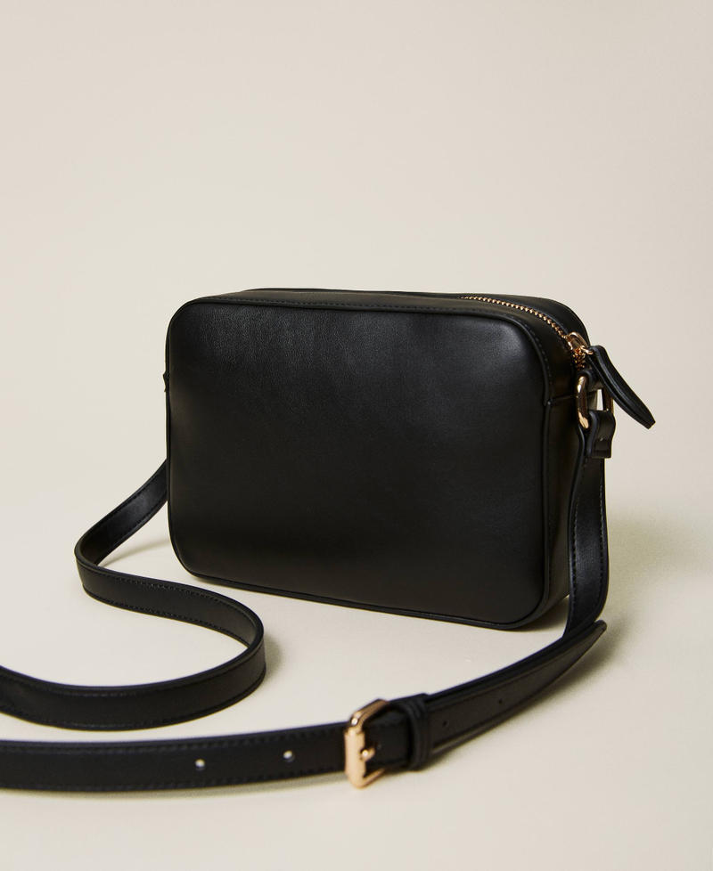 Shoulder bag with floral maxi logo