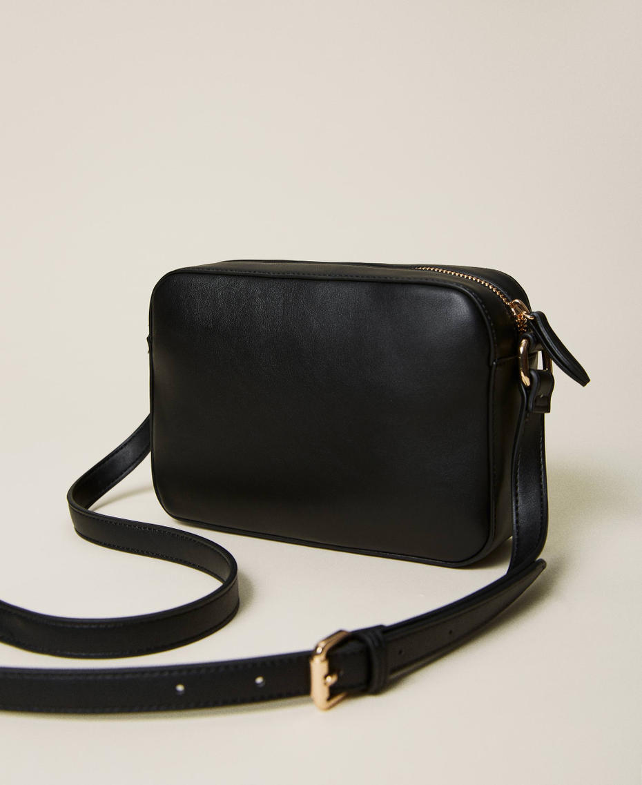 Shoulder bag with floral maxi logo