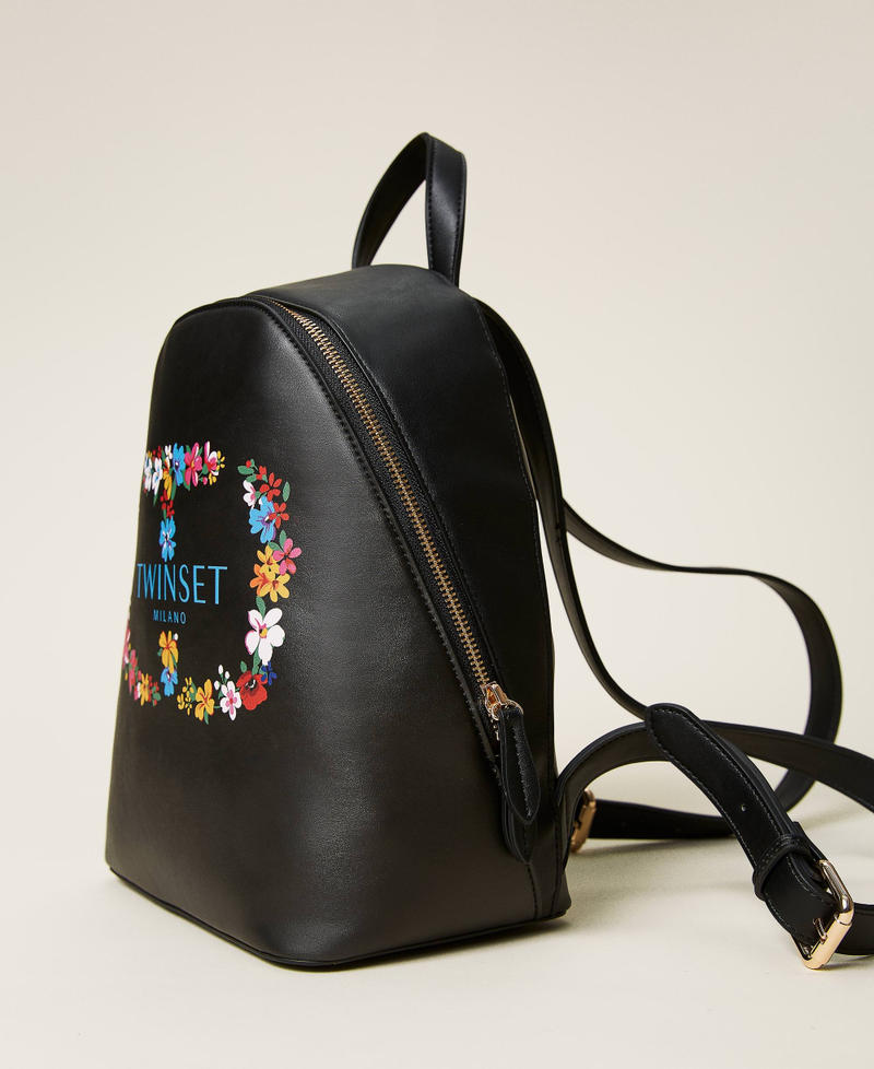 Zaino con maxi logo a fiori