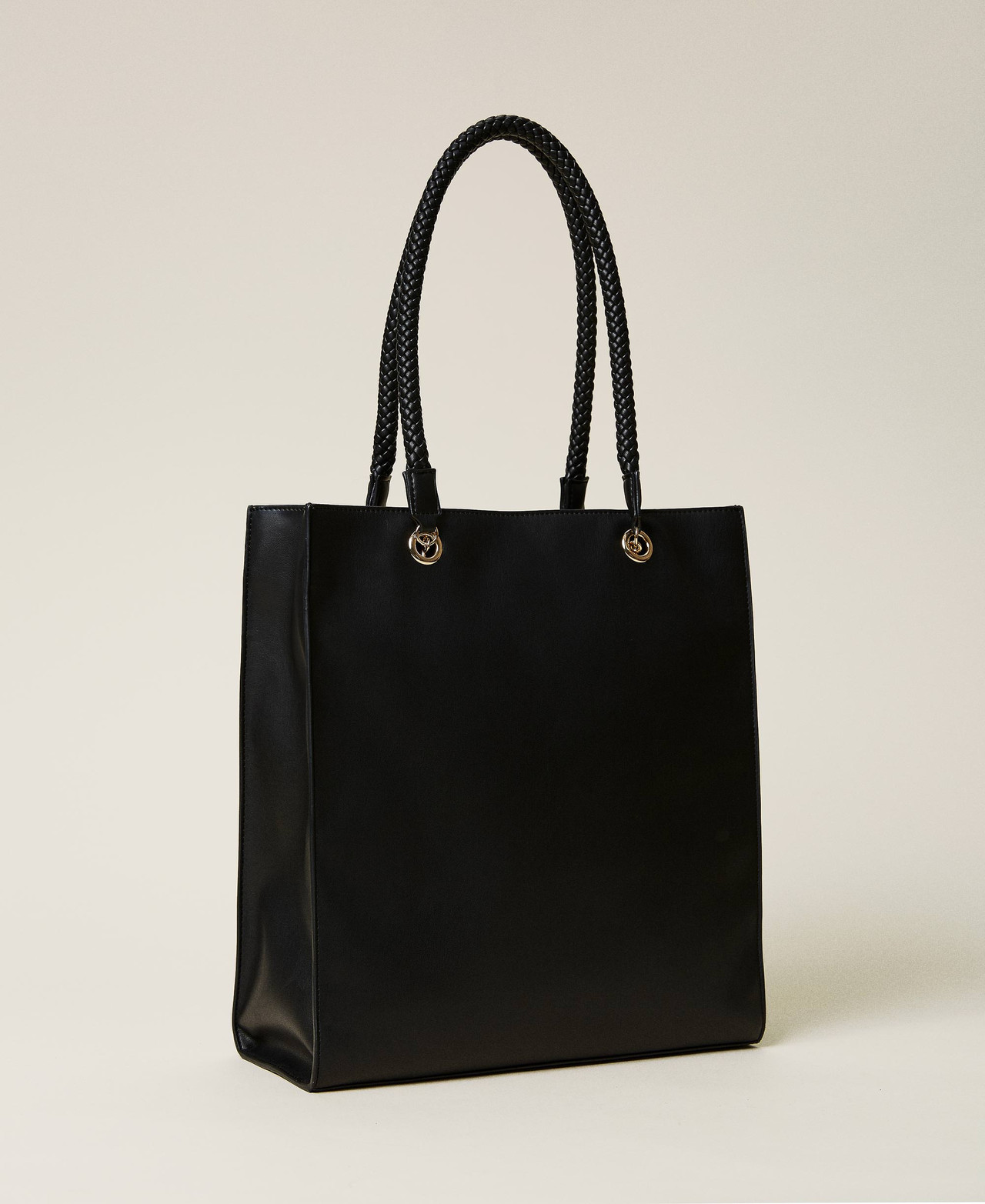 Borsa Shopper XXL In Similpelle Donna - MoFut Grande Nera/grigia Con Zip, Tracolla - Foto 3