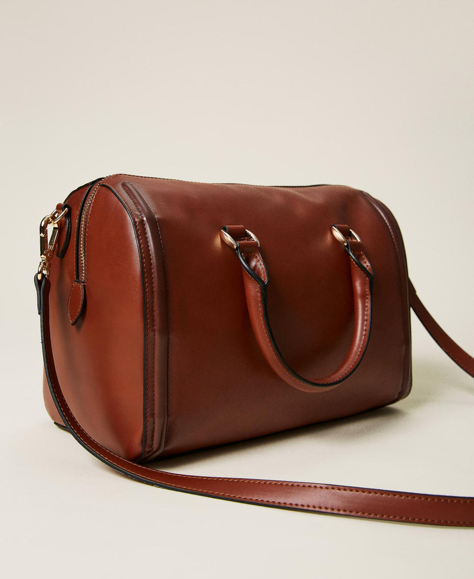 Bowler bag with fadeout and logo "Mahogany" Orange Woman 222TD8182_10060_04