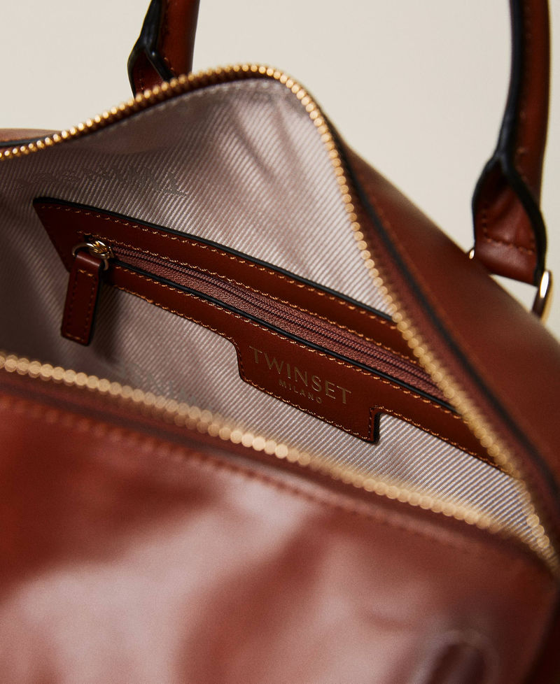 Bowler bag with fadeout and logo "Mahogany" Orange Woman 222TD8182_10060_06