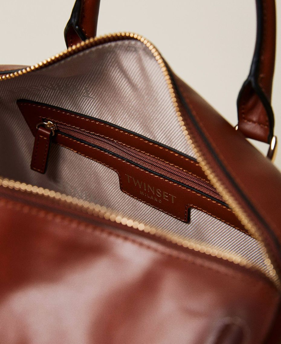 Bowler bag with fadeout and logo "Mahogany" Orange Woman 222TD8182_10060_06