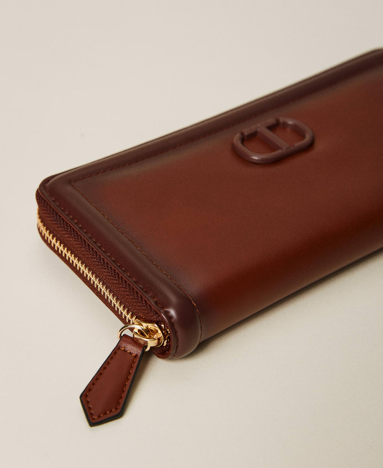 Wallet with fadeouts and logo "Mahogany" Orange Woman 222TD8184_10060_02