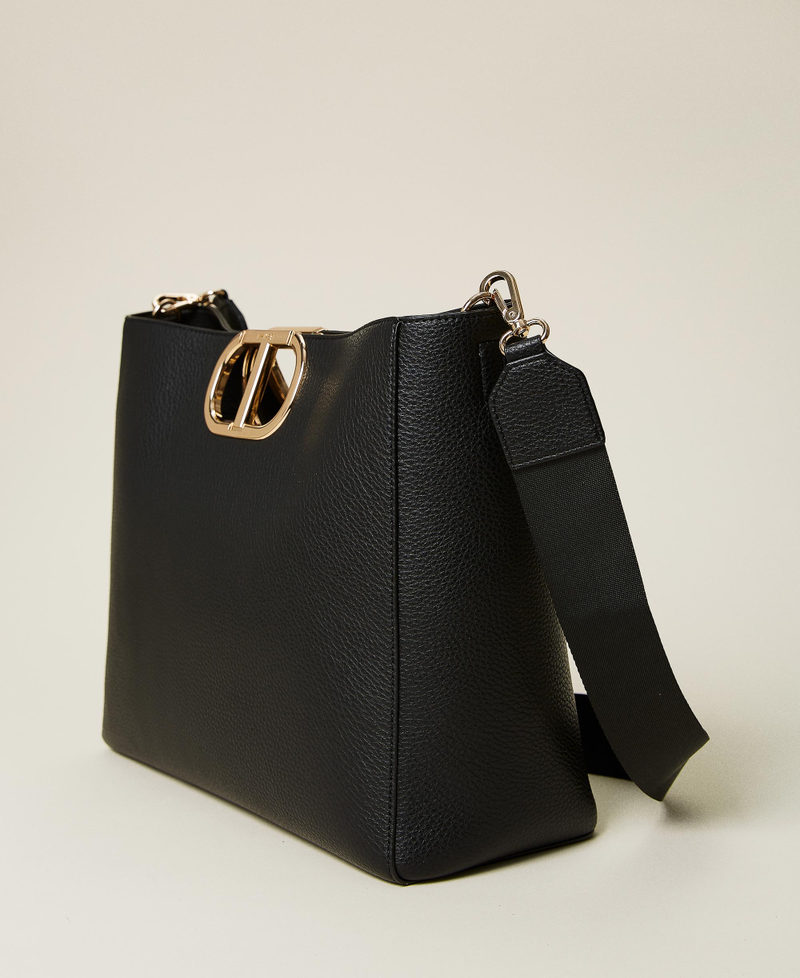 Large 'Lila' shopper with maxi logo Black Woman 222TD8190_00006_02