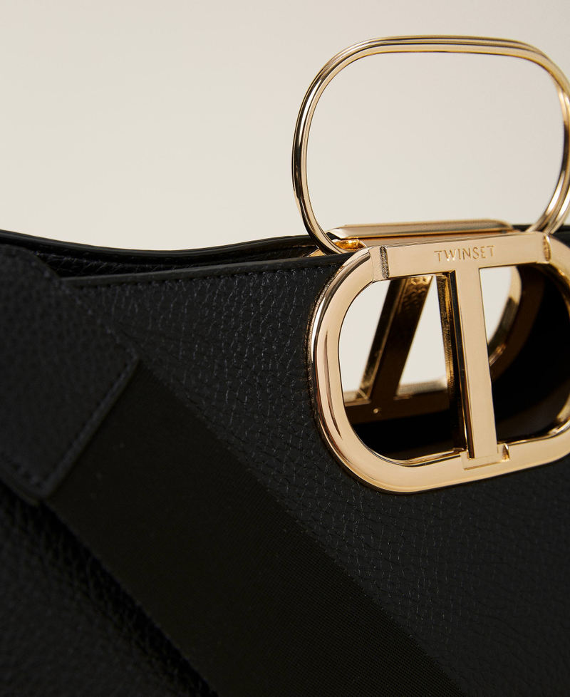 Large 'Lila' shopper with maxi logo Black Woman 222TD8190_00006_04