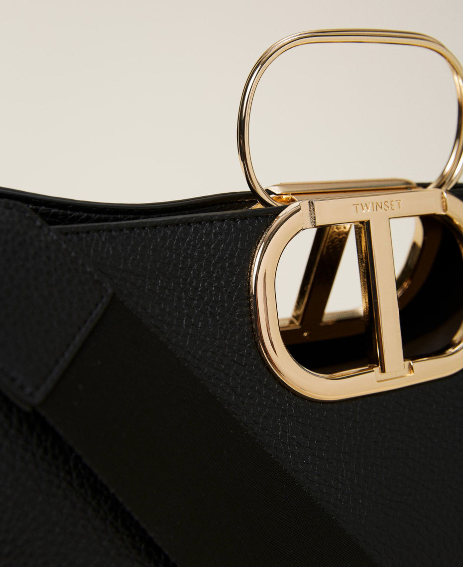 Large 'Lila' shopper with maxi logo Black Woman 222TD8190_00006_04