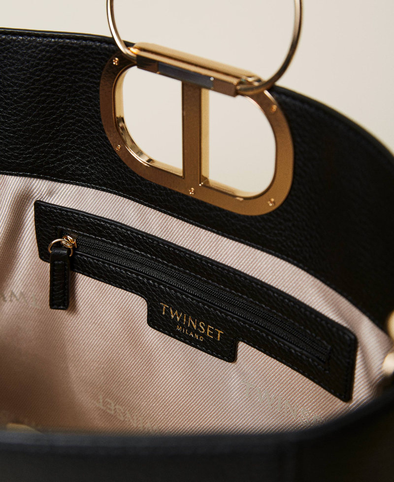 Large 'Lila' shopper with maxi logo Black Woman 222TD8190_00006_05