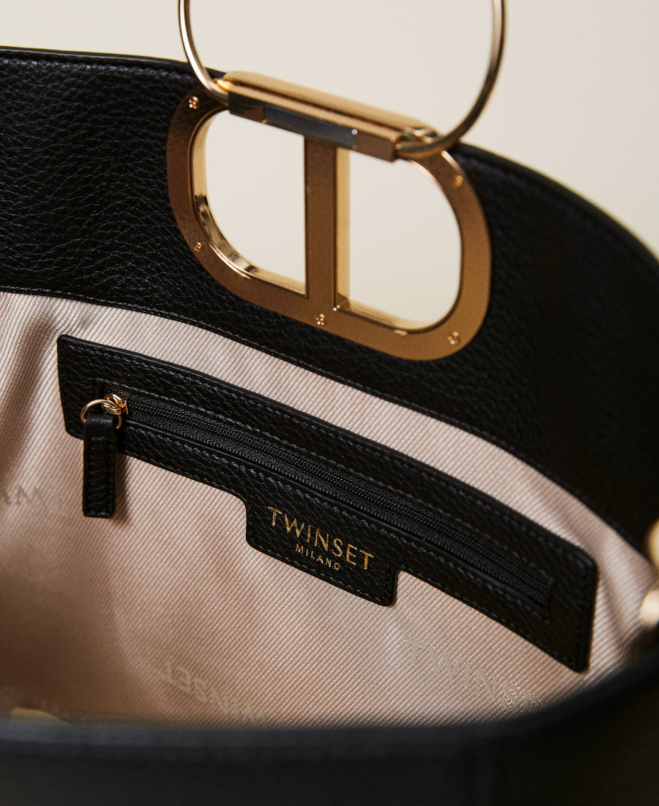 Large 'Lila' shopper with maxi logo Black Woman 222TD8190_00006_05