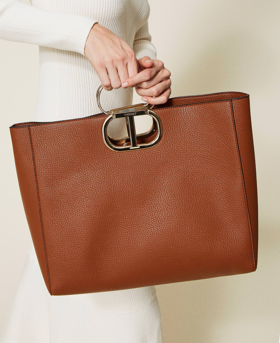 Borsa shopper grande 'Lila' con maxi logo