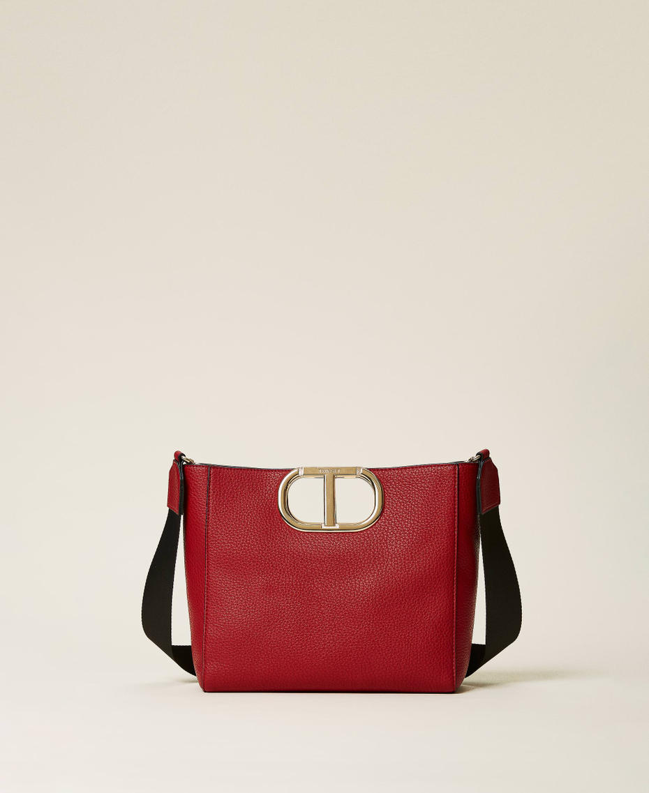 Medium 'Lila' shopper with maxi logo Poppy Red Woman 222TD8191_00456_01