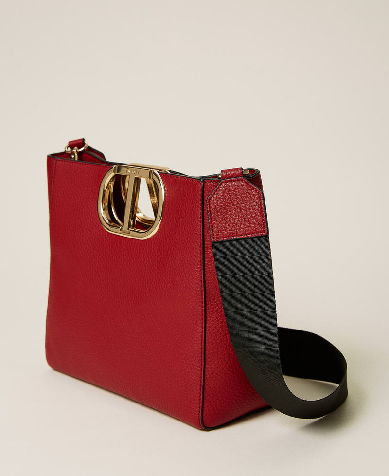 Medium 'Lila' shopper with maxi logo Poppy Red Woman 222TD8191_00456_02