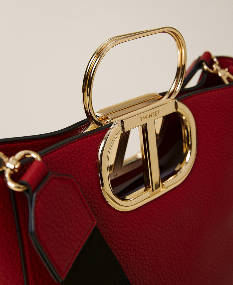 Medium 'Lila' shopper with maxi logo Poppy Red Woman 222TD8191_00456_03