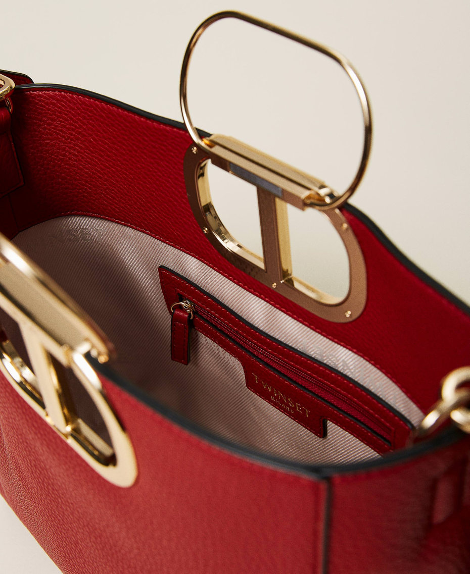 Medium 'Lila' shopper with maxi logo Poppy Red Woman 222TD8191_00456_05