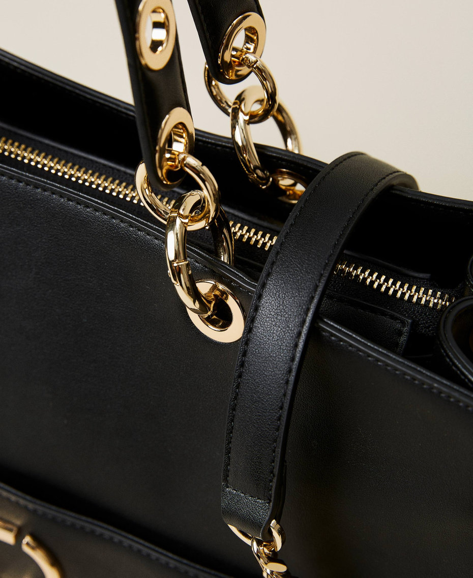 Borsa shopper 'Naira' con occhielli e logo