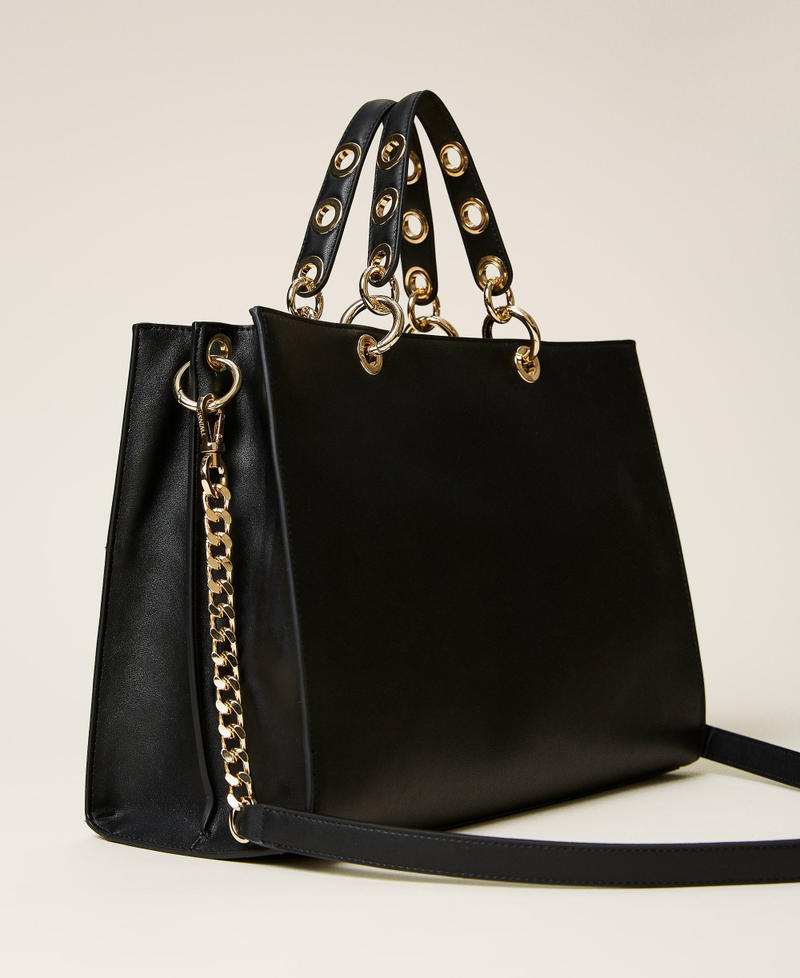 Borsa shopper 'Naira' con occhielli e logo