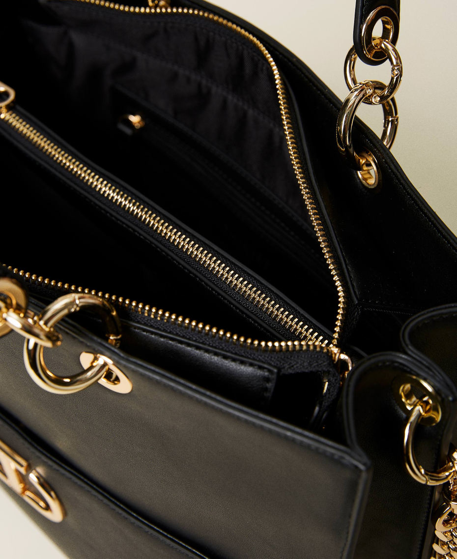 Borsa shopper 'Naira' con occhielli e logo