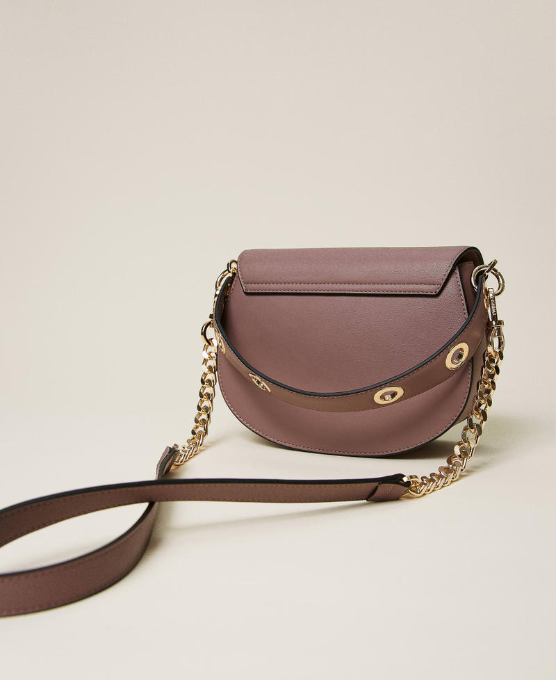 'Naira' crescent shoulder bag with logo Grape Woman 222TD8223-03
