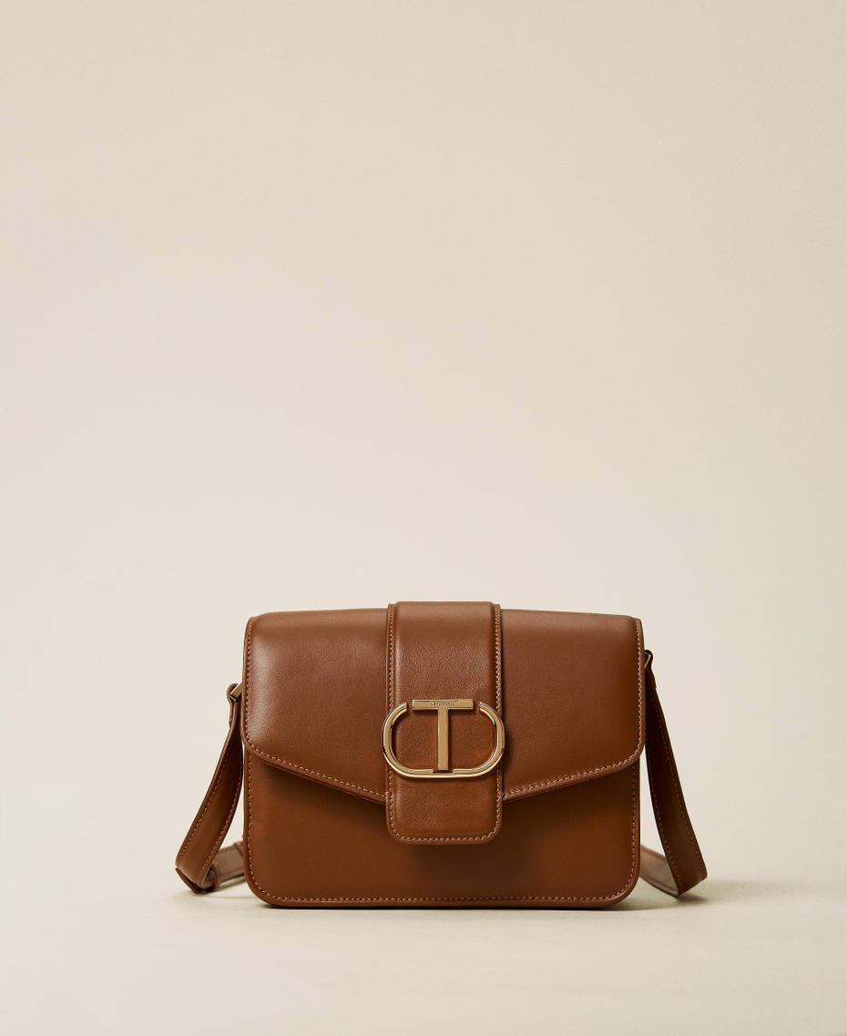 Borsa a tracolla 'Amie' in pelle con logo Marrone "Argan Oil" Donna 222TD8280_10062_01