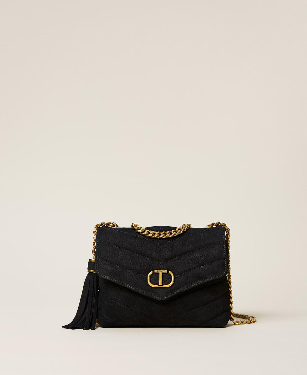 Sac bandouli re Dreamy en nubuck Femme Noir TWINSET Milano