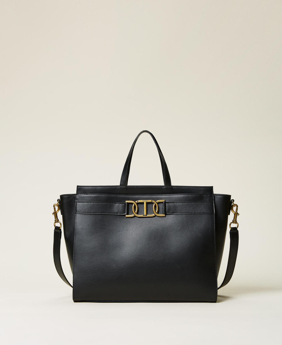 Bolso shopper negro cadena clearance