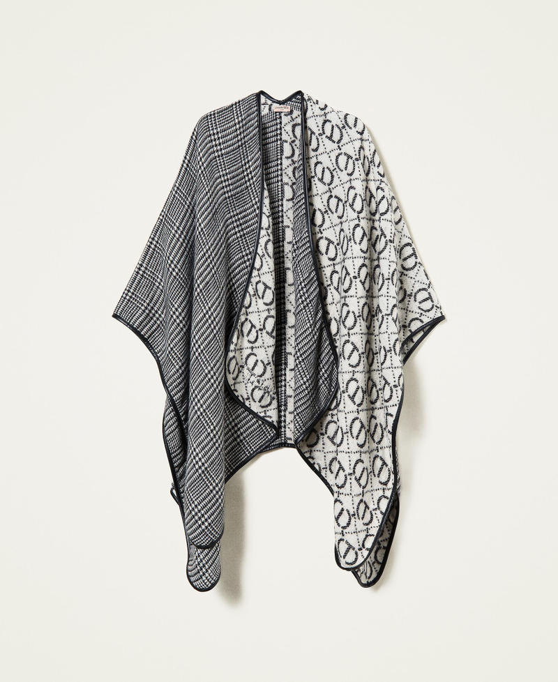 Jacquard poncho with Oval T logo