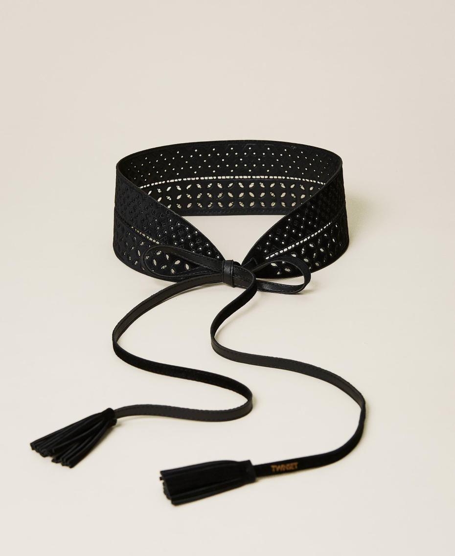Openwork sash belt