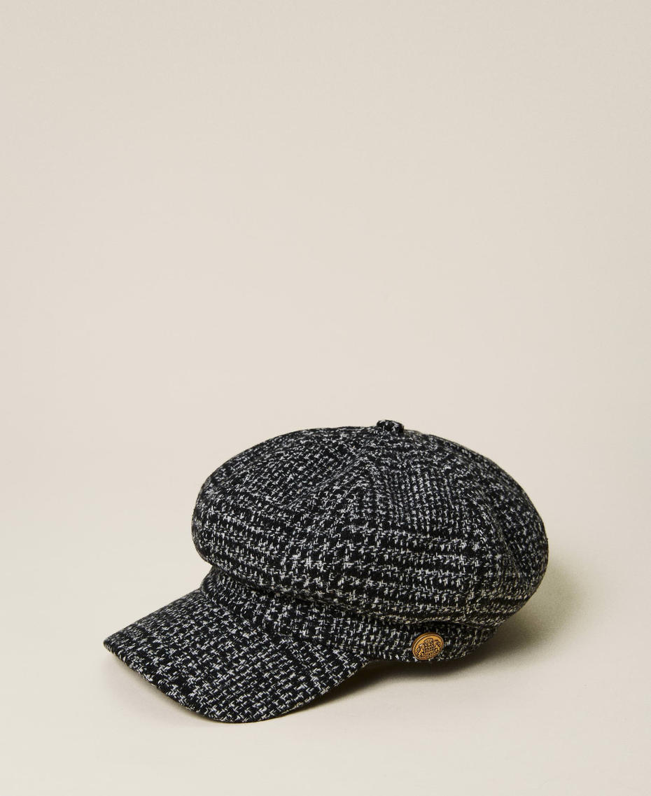 Houndstooth cap "Light Wood" Brown / Black Check Woman 222TO5056-01